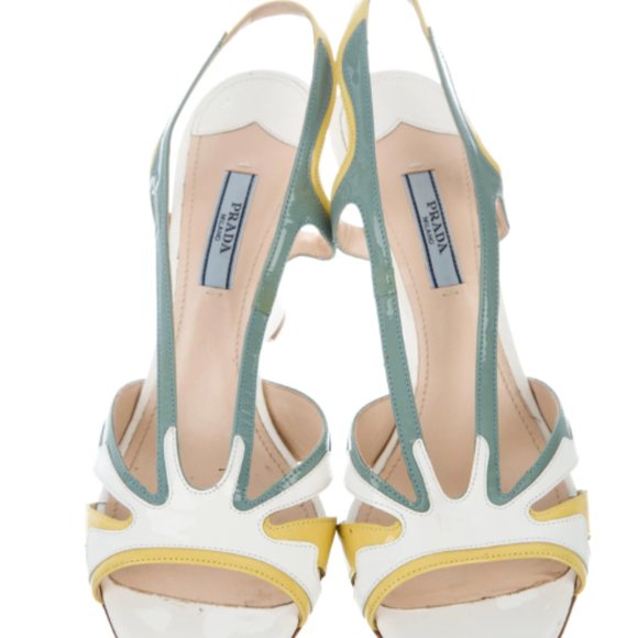 Prada Patent Leather Slingback Sandals Size 39 EU, Size 9 US - Picture 3 of 4